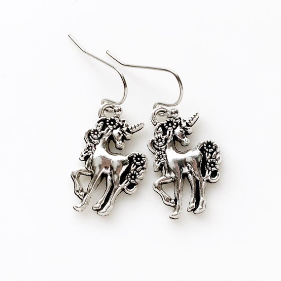 Unicorn Earrings the Last Unicorn Lover Gift Silver Unicorn Jewelry 