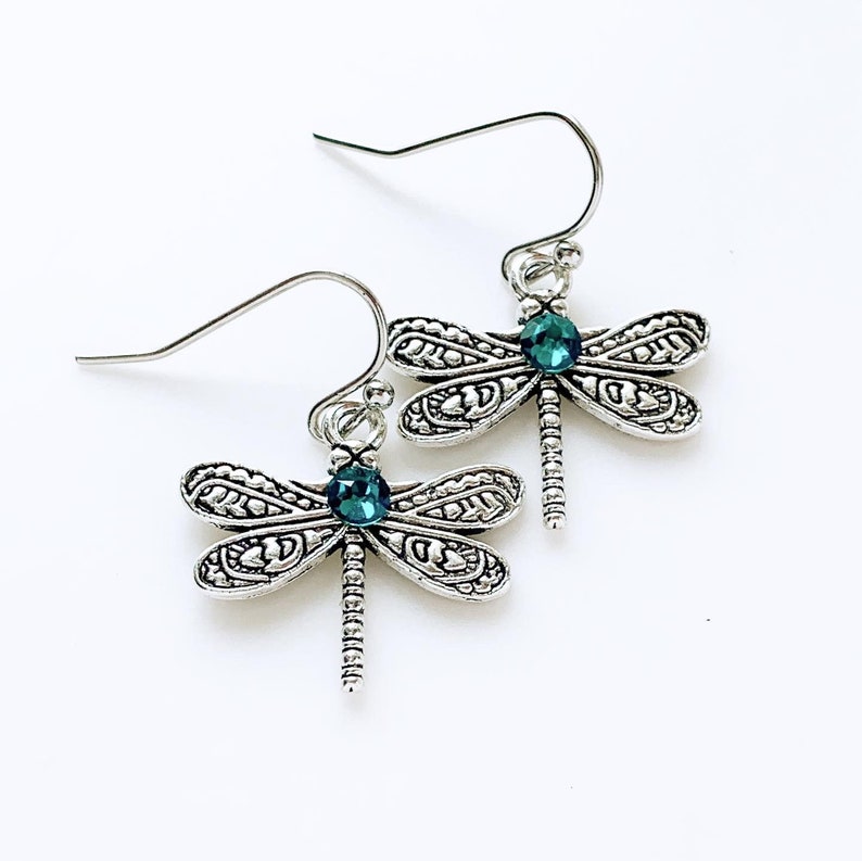 Dragonfly Birthstone Earrings Dragonfly Jewelry Personalized Dragonfly Lover Gifts image 10