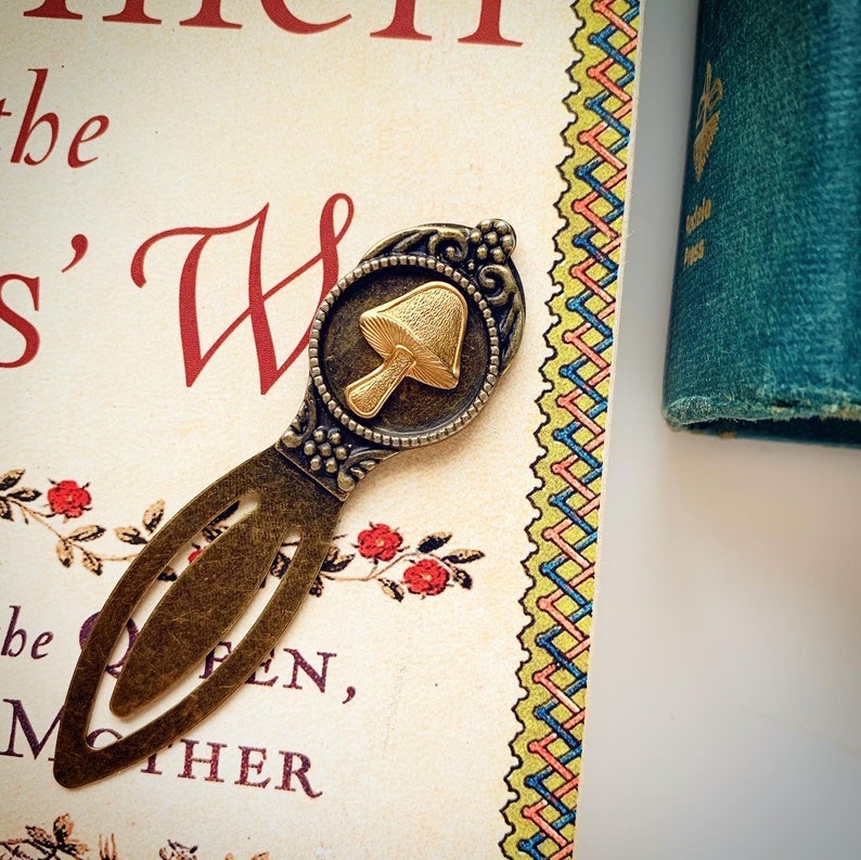 Mushroom Bookmark Book Gift Metal Bookmark Book Lover Dark Academia Cottagecore Cozy Gifts image 5