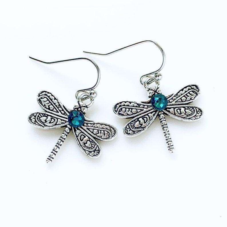 Dragonfly Birthstone Earrings Dragonfly Jewelry Personalized Dragonfly Lover Gifts image 9