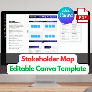 Stakeholder Map Template: Editable Canva Whiteboard (Digital Download)