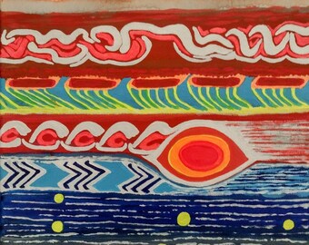 Red Eye Abstract Original Painting
