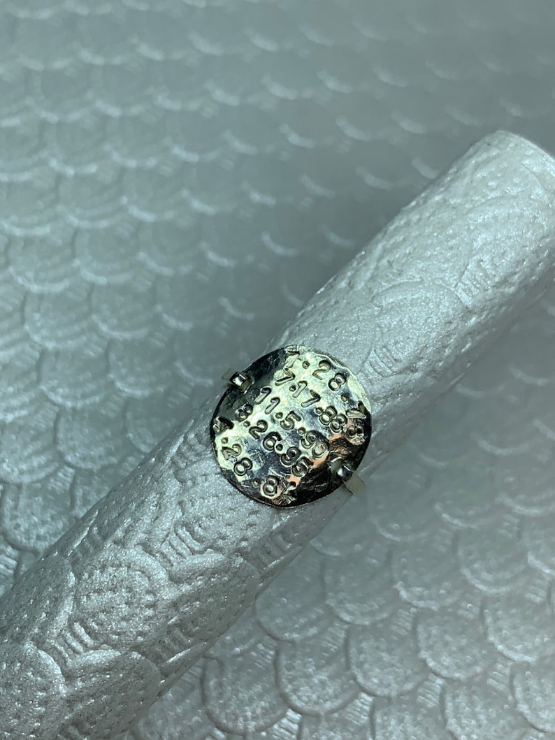 Hammered personalized Date Ring image 6