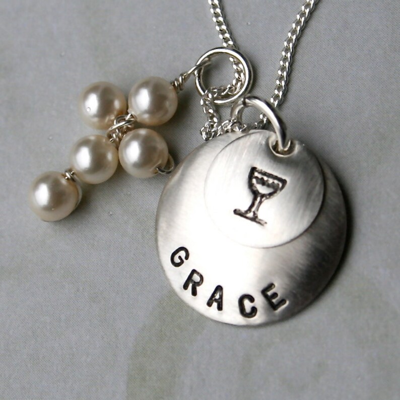 Sterling 1st Communion Necklace Etsy