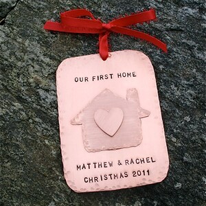 Our New Home Hand Forged/Hand Stamped Copper Christmas Ornament image 4
