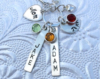 Personalized Infinity -Key to My Heart - Mom/Grandma/Nana/Couple Sterling Silver Necklace