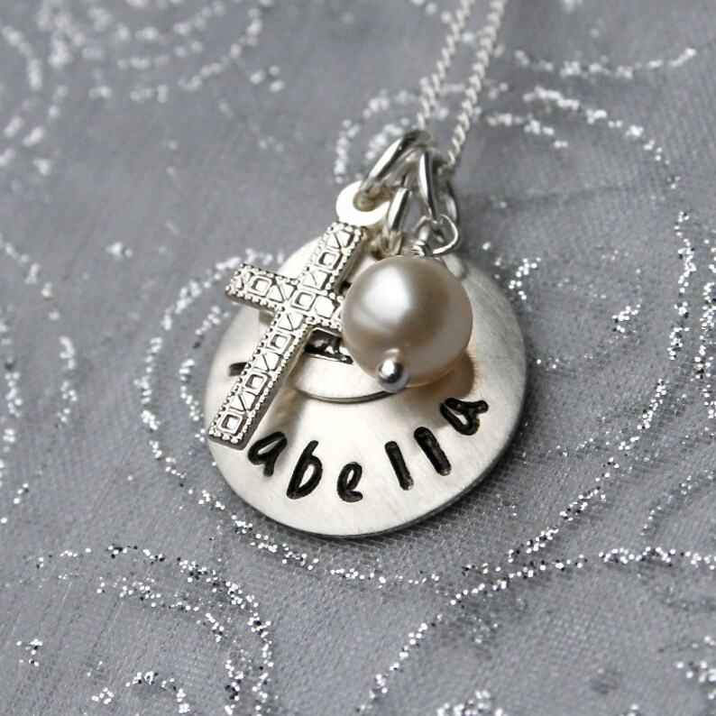 Communion Sterling 1st Communion Necklace First Holy Etsy