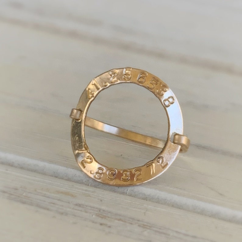 Womens Coordinates Ring/Latitude/Longitude image 1