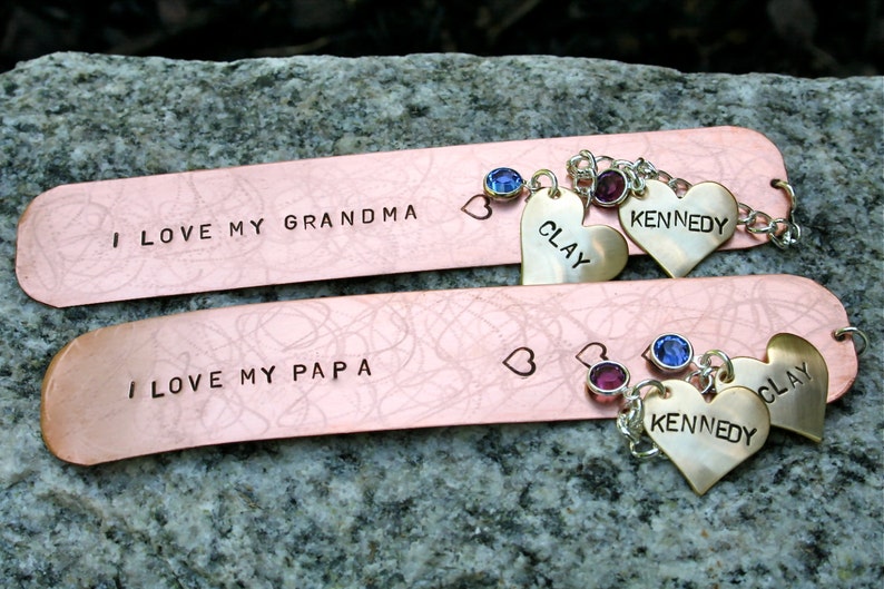 Personalized Copper Bookmark Grandma/Nana/Grandpa/Papa image 2