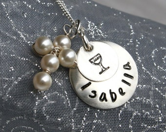 First Communion Necklace - Communion Jewelry - with pearl or crystal cross in Sterling Silver
