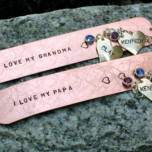 Personalized Copper Bookmark Grandma/Nana/Grandpa/Papa image 5