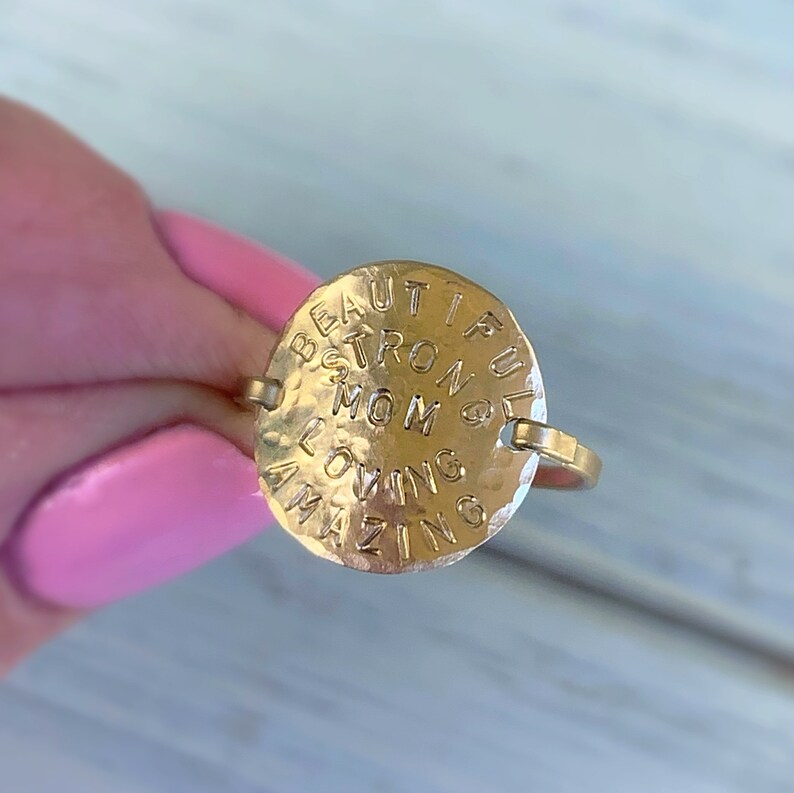 Hammered personalized Date Ring Etsy