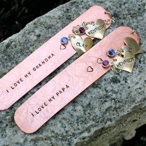 Personalized Copper Bookmark Grandma/Nana/Grandpa/Papa image 1