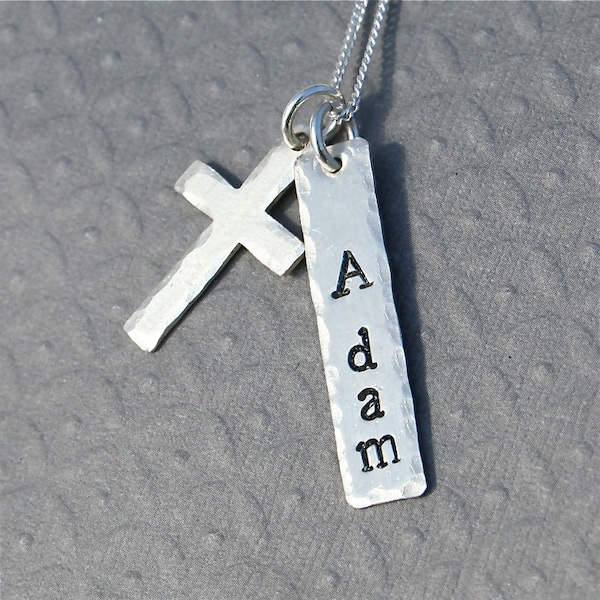 Boys Communion/Confirmation/baptism - Solid Sterling Cross Necklace