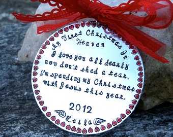 Remembrance Ornament - Hand stamped and enameled - In memory