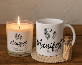 Manifestation Candle & Mug Gift Set, Witchy Decor