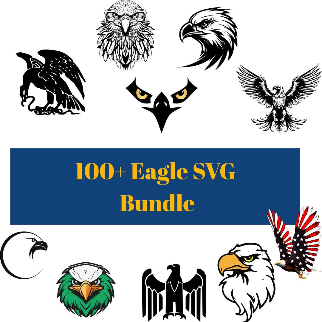 100 + Eagle SVG Bundle | American Eagle Silhouettes and Clipart ...