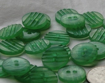 33 Green Buttons, 1/2" Matching Patterned Surface Buttons, Sewing Buttons, Craft buttons (Ah 152)