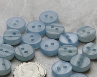 25 boutons bleus, 3/8" boutons assortis, centre 2 trous assorti (SB 412)