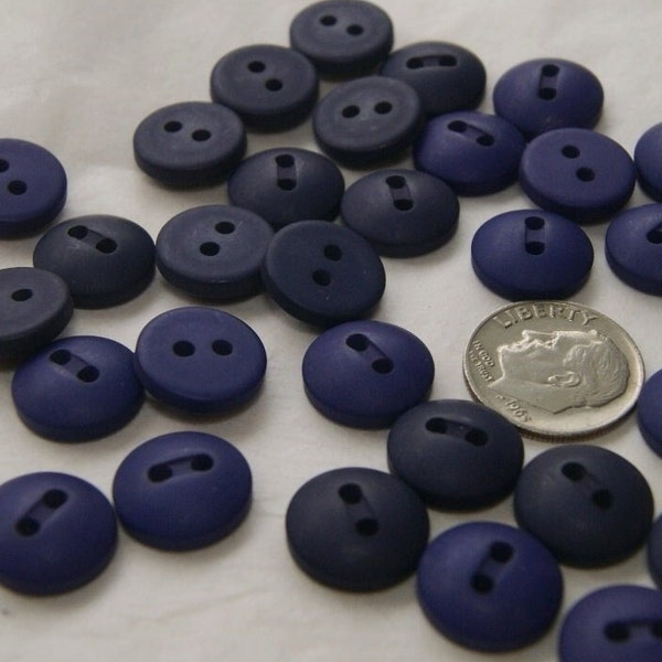 30 Purple Buttons, Shades of Dark Purple 1/2", 2 hole, Bubble, Matte Finish (GG 27)