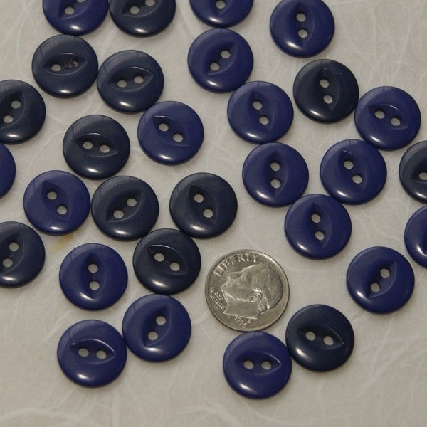 30 Purple Buttons, 9/16", 2 Hole, Dark Purple Shades Cat Eye buttons (Ai 58)
