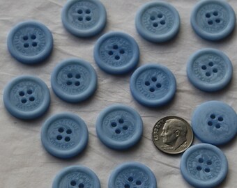 15 Blue Buttons, 13/16" , 4 hole Blue Buttons, Matching Buttons (L 56)