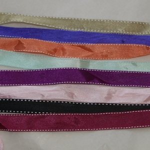 5 Yards Mix Saddle Stitch Grosgrain Ribbon Trim 3/4 inch , Hair bows, Scrap booking, Cards (SS 100)