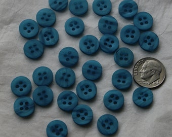 30 boutons bleu sarcelle turquoise, 7/16" boutons assortis 4 trous correspondants centre (SB 254)