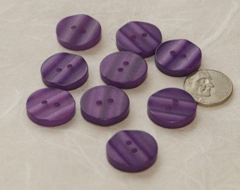 9 Purple Buttons, 13/16" Matching Buttons, Wave Surface, Shiny ( K 122 )