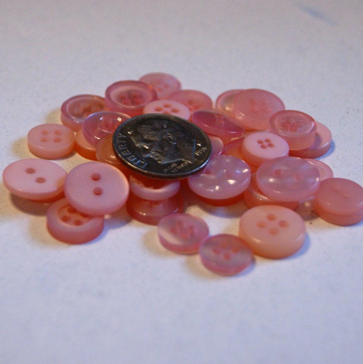 Small Round Buttons 50 Pink Buttons Small Round Buttons, Baby Pink Grab Bag Crafting ...