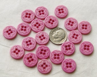 LOT 8 BOUTONS ROSE 15 mm  4 trous  button mercerie 1,5 cm sewing pink
