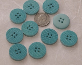 10 Teal Turquoise Blue Buttons, 1" Matching buttons Crafting Jewelry Collect (AS 118)