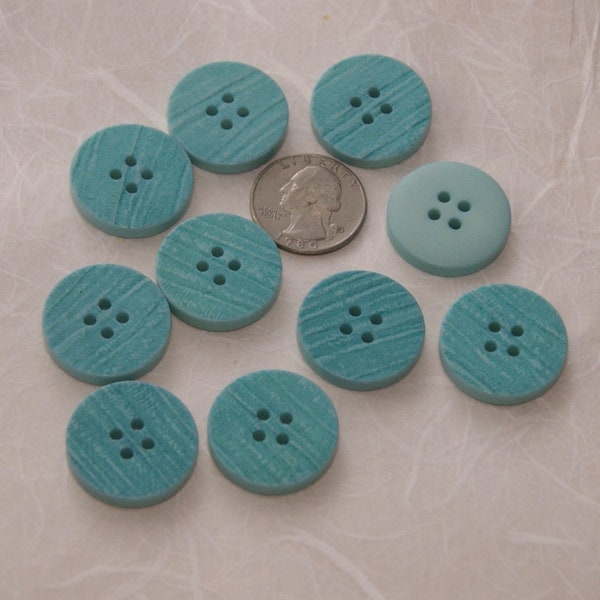 10 Teal Turquoise Blue Buttons, 1" Matching buttons Crafting Jewelry Collect (AS 118)