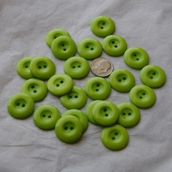 24 Lime Green Buttons, Spring Green Buttons, Sewing, Crafting, Jewelry, Create  (At 118)