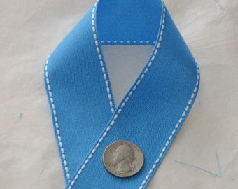 1 1/2" Blue Ribbon,  5 yards, Saddle Stitch Grosgrain Ribbon, Trim, Hair bows, Cards, Scrapbooking (WD 1)