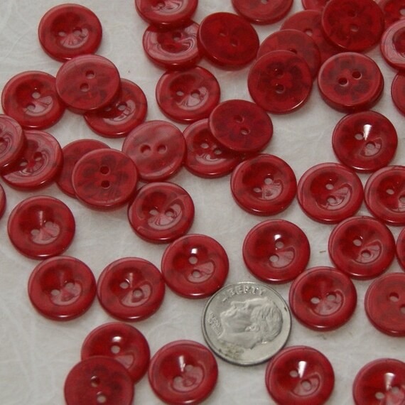 Vintage Red Sewing Buttons Bulk Lot 1 Cup Crafts Collecting