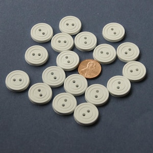 18 White Buttons 3/4&quot;  Buttons, Inner Circles Rimmed, 4 hole, Crafting, Sewing, Jewelry Create  (AC 125)