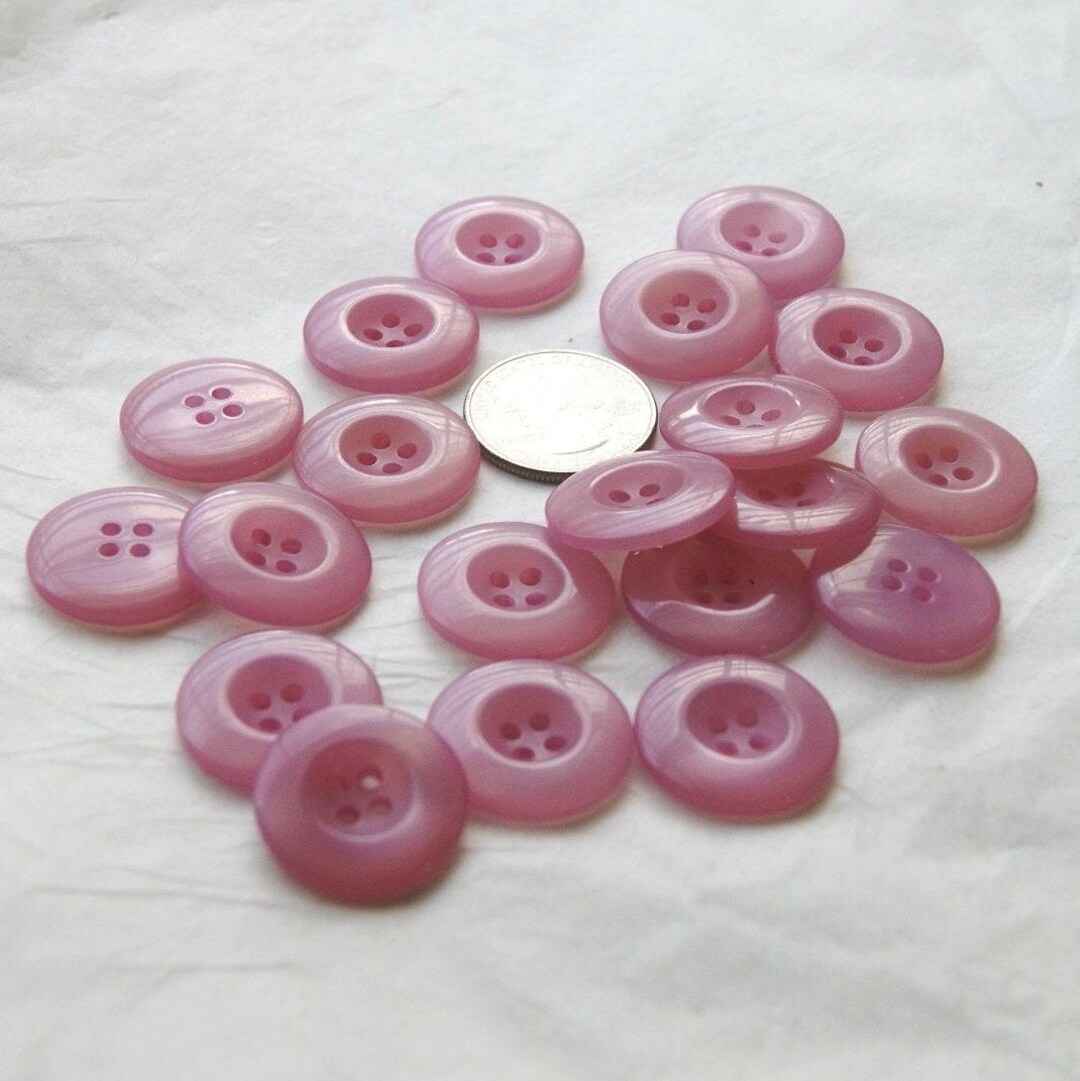 20 Pink Buttons, 7/8", 4 Hole Matching Buttons, Sewing Buttons (AA 275 ...
