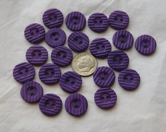 22 Purple Buttons, 9/16", 2 Hole, Ridged Matching buttons (SB 154)