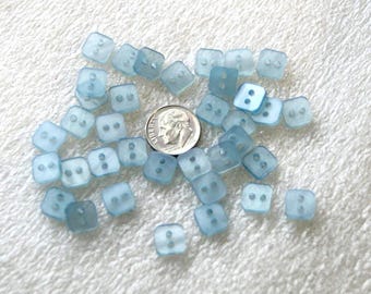 35 Blue Flower Buttons, 7/16