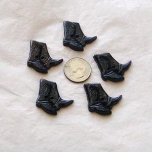 5 Black Western Cowboy Boots, 1 1/4" , shiny Black Boots (SB 16)
