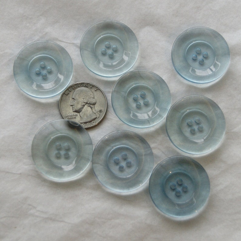 Clear Blue Matching buttons 4 hole Sewing Buttons 1 18 8 Blue Buttons AS 61 Sewing Crafting Jewelry