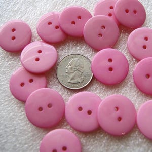 8 Pink Buttons, Pink Matching Buttons, 1", 2 hole Matching buttons ( F 80)