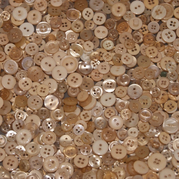 200 Tan Brown Buttons,  Small Buttons, Light Brown, Tan, Sand Brown  Mix Sewing Crafting Jewelry Collect (1556 Ac) / 1584