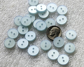 25 Blue Buttons, 1/2" Buttons, 2 hole Sewing, Shiny Satin finish, Matching Buttons  (SB 524)