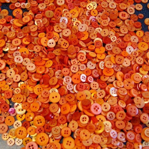 100  Citrus Orange, Small Buttons, Tangerine Orange Buttons,  Crafting Buttons (1316)