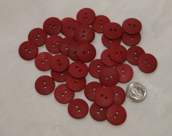 37 Red Buttons, 11/16" Deep Red matching buttons, Sewing, Grab Bag, Crafting, Jewelry (AA 248)