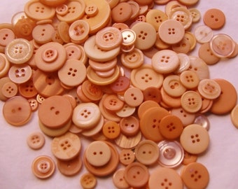 50 Buttons, Cantaloupe, Coral Orange Buttons, Melon, Assorted Buttons, Sewing, Crafting  Jewelry (1482)