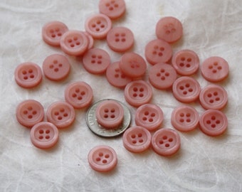 30 Pink Buttons, 7/16" , Light Coral Pink, Shiny, Matching Buttons   (SB 373)