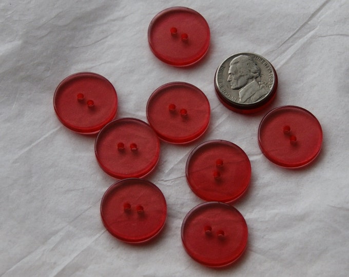 Smart Button Red 20 Clear Red Buttons, 3/4